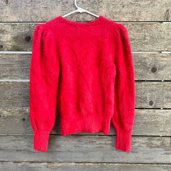 Bebe Fuzzy Sweater y2k style Medium in Red - Picture 5 of 12